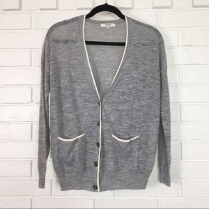 Madewell Grey and White XSmall Light Cardigan